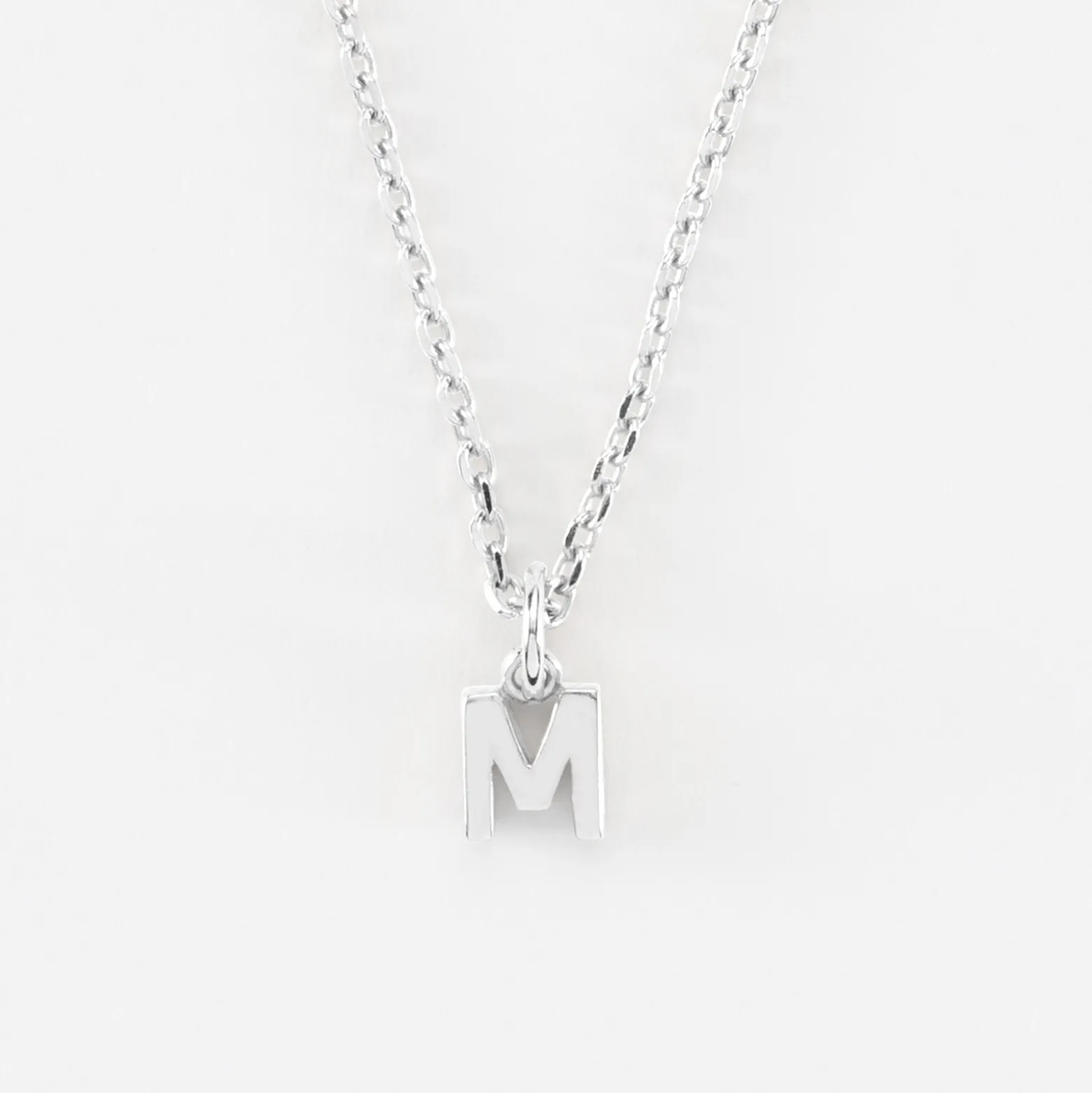 Pendentif enfant personnalisé médaille argent lettre initiale 5 mm