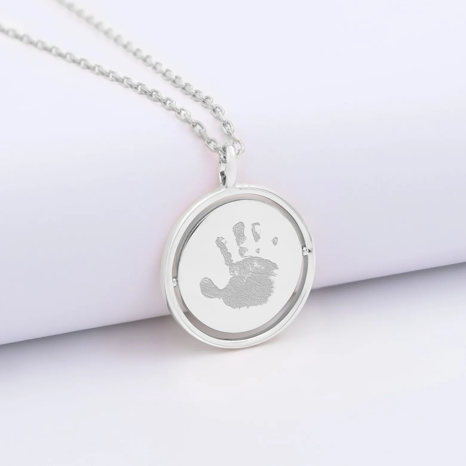 Pendentif enfant personnalisé médaille réversible Eternelle gravée argent 18 mm