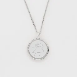 Pendentif enfant personnalisé médaille réversible Eternelle gravée argent 18 mm - HappyBulle x Capucine