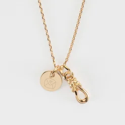 Pendentif enfant personnalisé "Le lien" et médaille gravée plaqué or 10 mm - HappyBulle x Lilylovesfashion