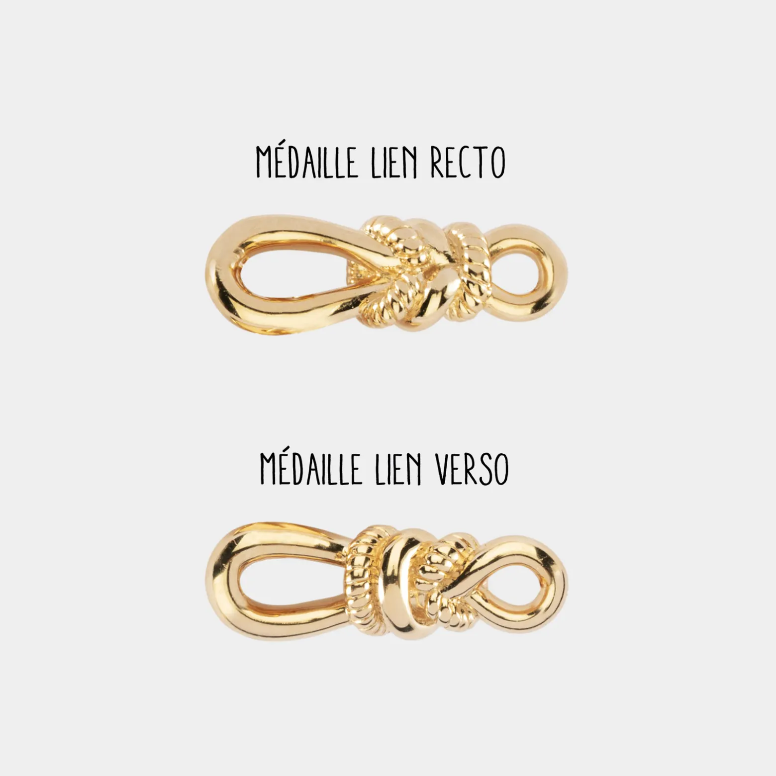 Pendentif enfant personnalisé "Le lien" et médaille gravée plaqué or 10 mm - HappyBulle x Lilylovesfashion