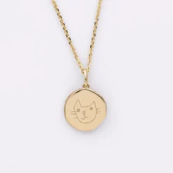 Pendentif enfant personnalisé médaille gravée plaqué or rose des vents texturée 14 mm