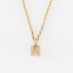 Pendentif enfant personnalisé médaille plaqué or lettre initiale 5 mm