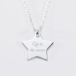 Pendentif enfant personnalisé prénom médaille gravée argent dormeuse étoile 20x20