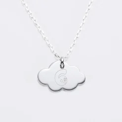 Pendentif enfant personnalisé médaille gravée argent nuage 20x14 mm - Happybulle x Barbapapa