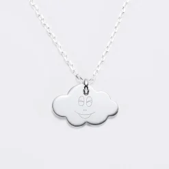 Pendentif enfant personnalisé médaille gravée argent nuage 20x14 mm - Happybulle x Barbapapa
