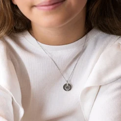 Pendentif enfant personnalisé médaille gravée argent 15 mm