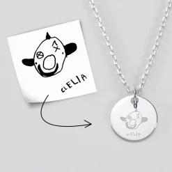 Pendentif enfant personnalisé médaille gravée argent 15 mm