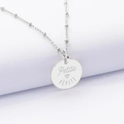 Pendentif enfant personnalisé médaille gravée argent 15 mm