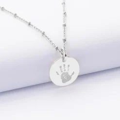 Pendentif enfant personnalisé coeur estampillé argent 15 mm - HappyBulle x Atelier Wagram
