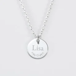 Pendentif enfant personnalisé coeur estampillé argent 15 mm - HappyBulle x Atelier Wagram
