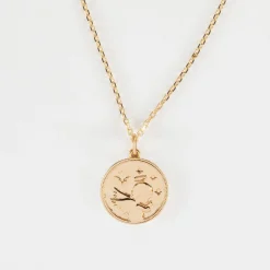 Pendentif enfant personnalisé médaille gravée plaqué or ange texturée 14 mm
