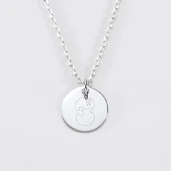 Pendentif enfant personnalisé médaille gravée argent 15 mm - Happybulle x Barbapapa