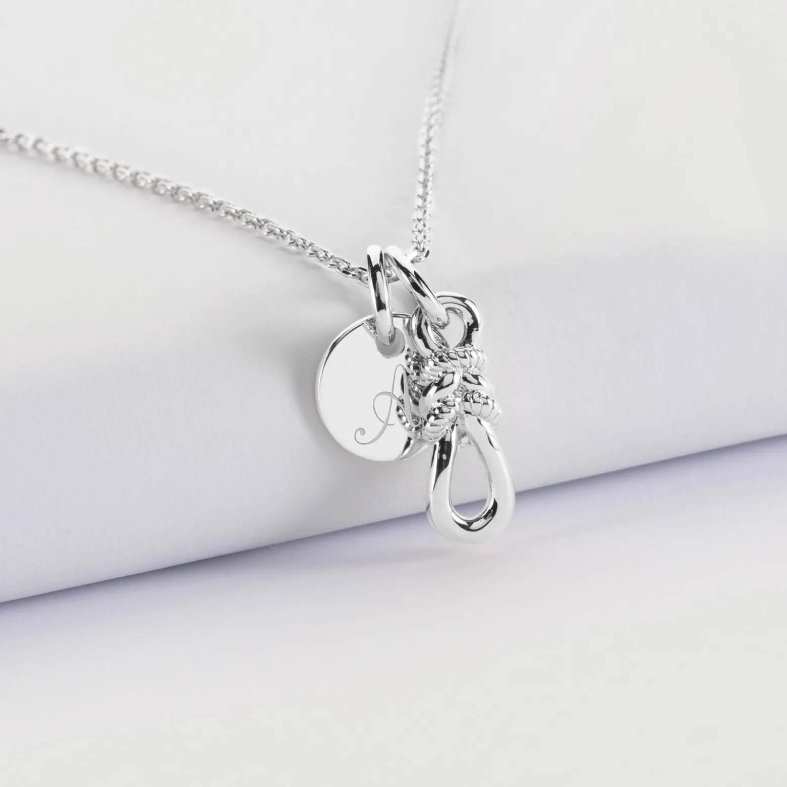 Pendentif enfant personnalisé "Le lien" et médaille gravée argent 10 mm - HappyBulle x Lilylovesfashion