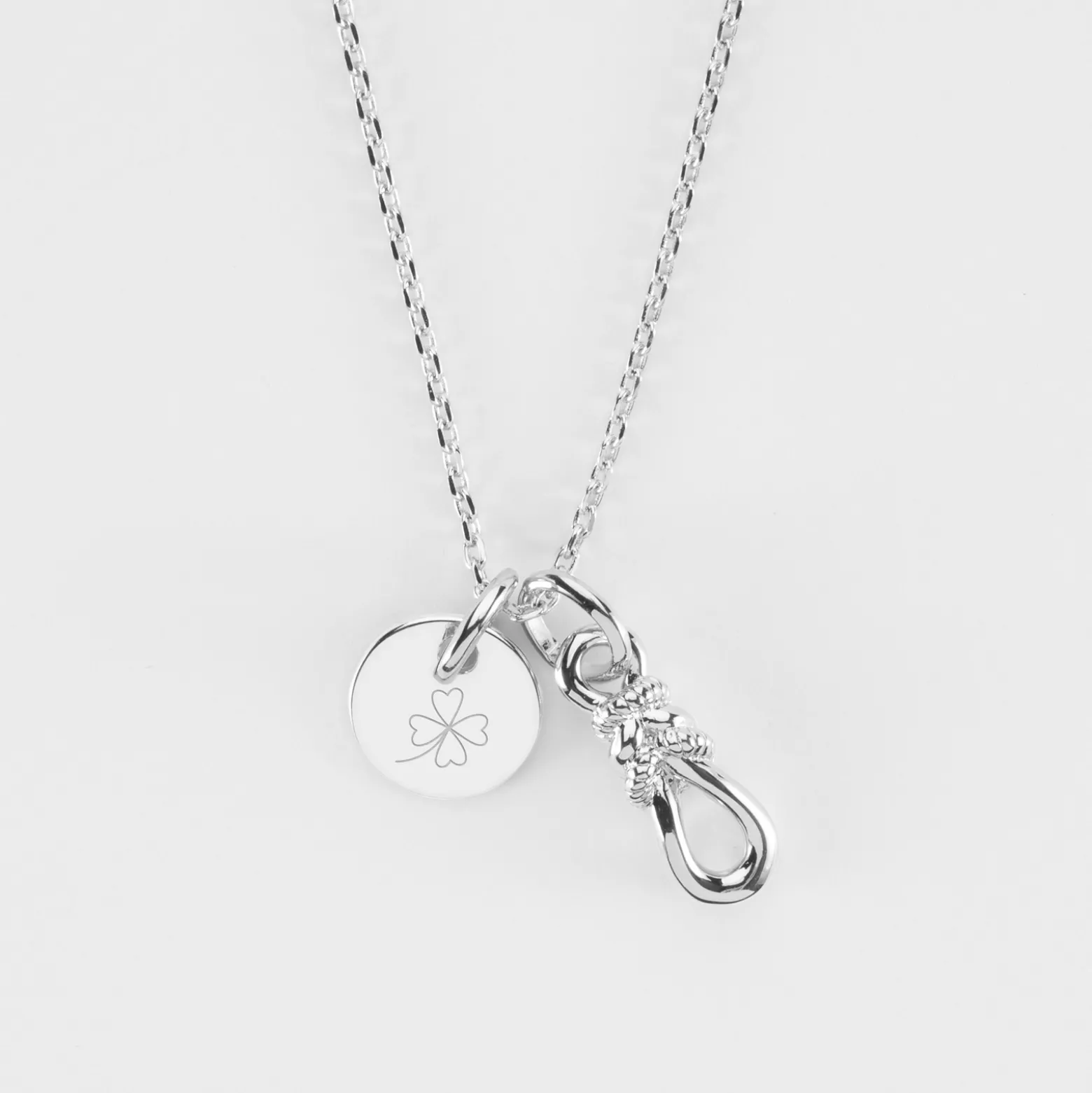Pendentif enfant personnalisé "Le lien" et médaille gravée argent 10 mm - HappyBulle x Lilylovesfashion