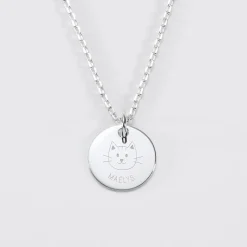 Pendentif enfant personnalisé médaille gravée argent 15 mm - Edition spéciale KIDS