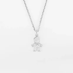 Pendentif enfant petit garçon zircon argent 12 mm