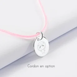 Pendentif enfant petit garçon zircon argent 12 mm