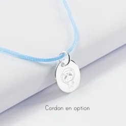 Pendentif enfant petit garçon scintillant argent 12 mm