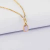 Pendentif enfant rectangle zircon plaqué or 9 mm