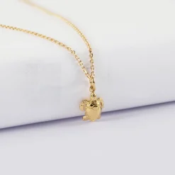 Pendentif enfant tortue plaqué or 10 mm