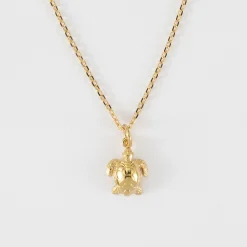 Pendentif enfant tortue plaqué or 10 mm