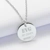 Pendentif EVG personnalisé médaille gravée acier 20 mm