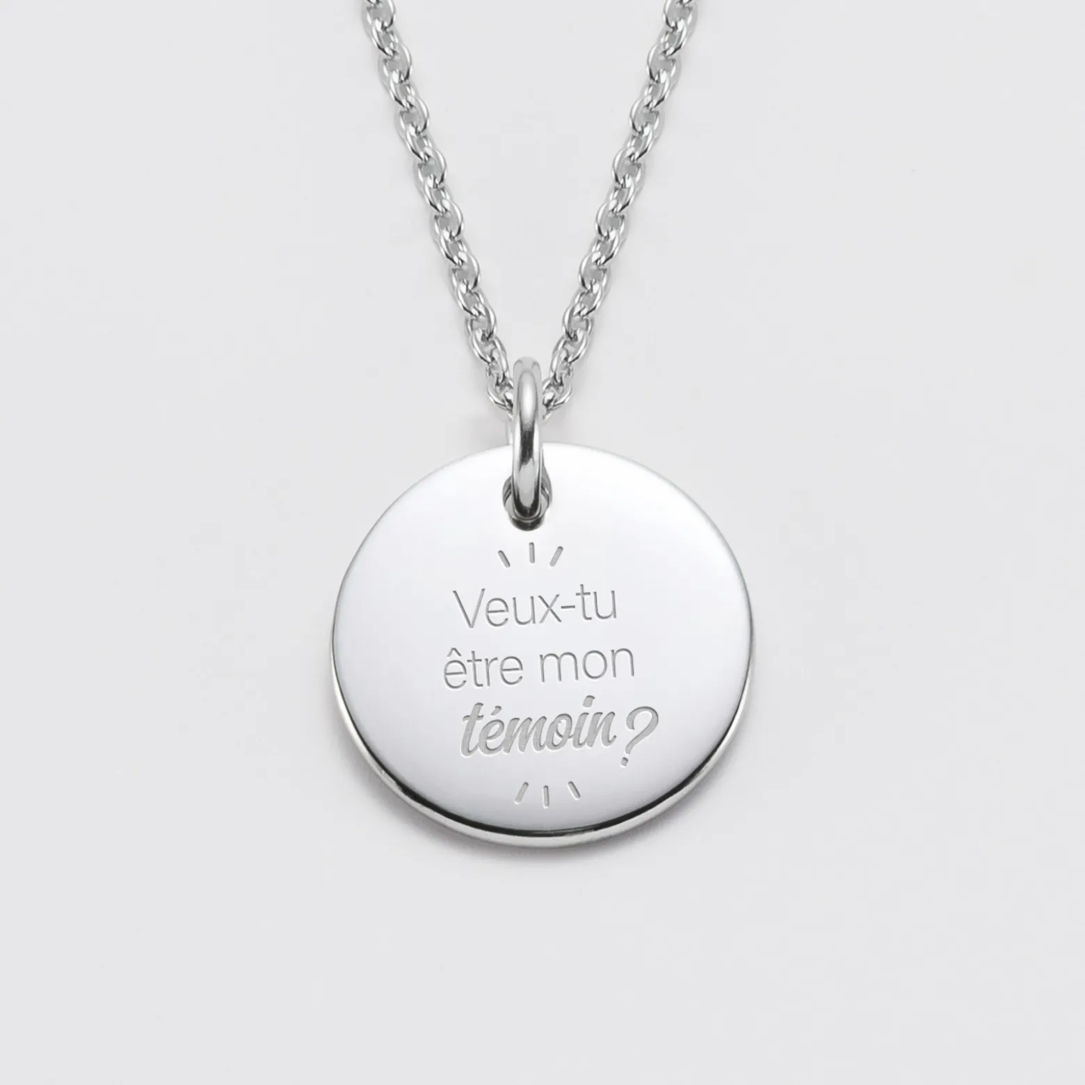 Pendentif EVG personnalisé médaille gravée acier 20 mm