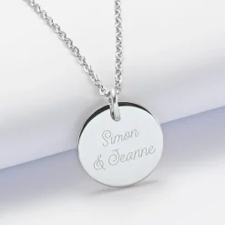 Pendentif EVG personnalisé médaille gravée acier 20 mm