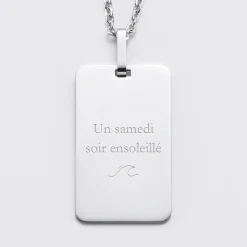 Pendentif EVG personnalisé médaille gravée acier 20x32 mm