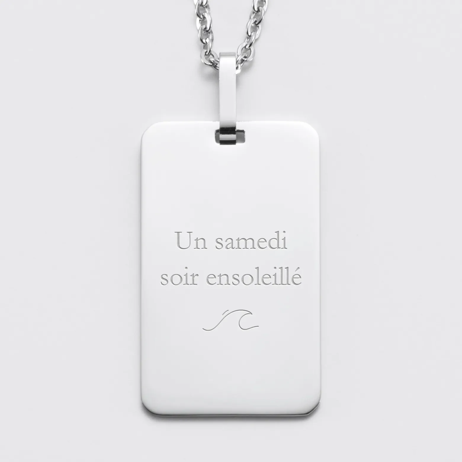 Pendentif EVG personnalisé médaille gravée acier 20x32 mm