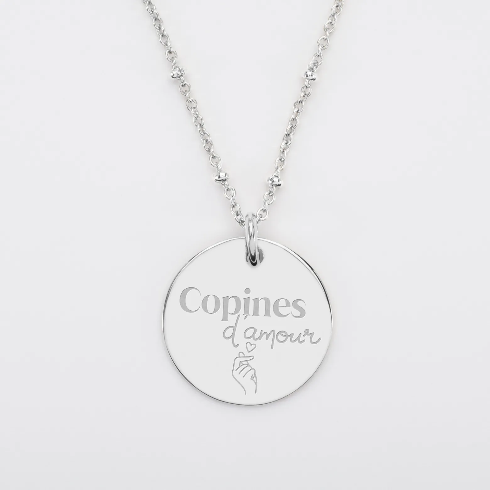 Pendentif EVJF personnalisé médaille gravée argent 19 mm
