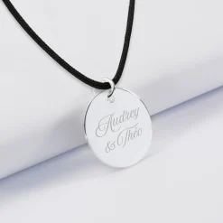 Pendentif EVJF personnalisé médaille gravée argent 19 mm