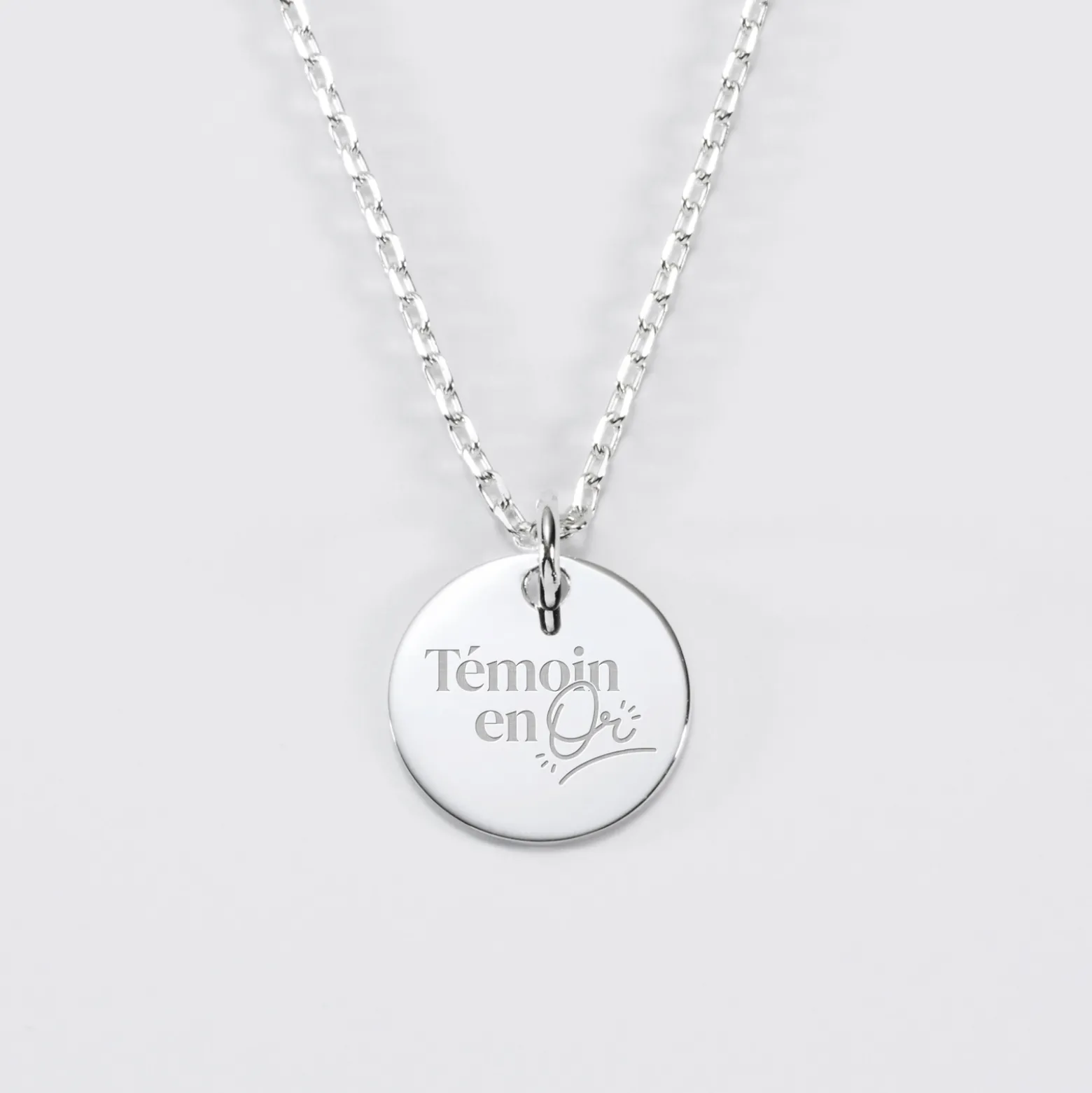 Pendentif EVJF personnalisé médaille gravée argent 15 mm