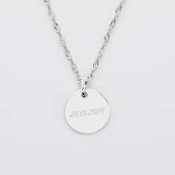 Pendentif EVJF personnalisé médaille gravée argent 15 mm