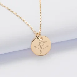 Pendentif EVJF personnalisé médaille gravée plaqué or 15 mm