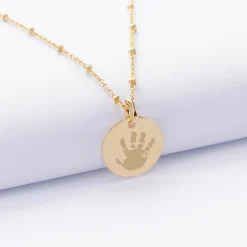 Pendentif EVJF personnalisé médaille gravée plaqué or 15 mm