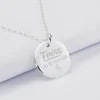 Pendentif homme Famille des mariés personnalisé médaille bombée gravée argent 20 mm