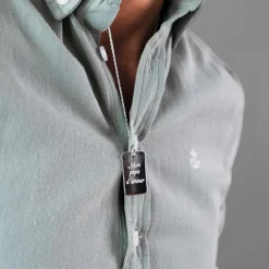 Pendentif homme personnalisé médaille gravée argent 20x32 mm