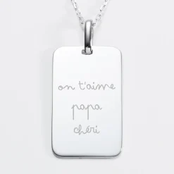 Pendentif homme personnalisé médaille gravée argent 20x32 mm