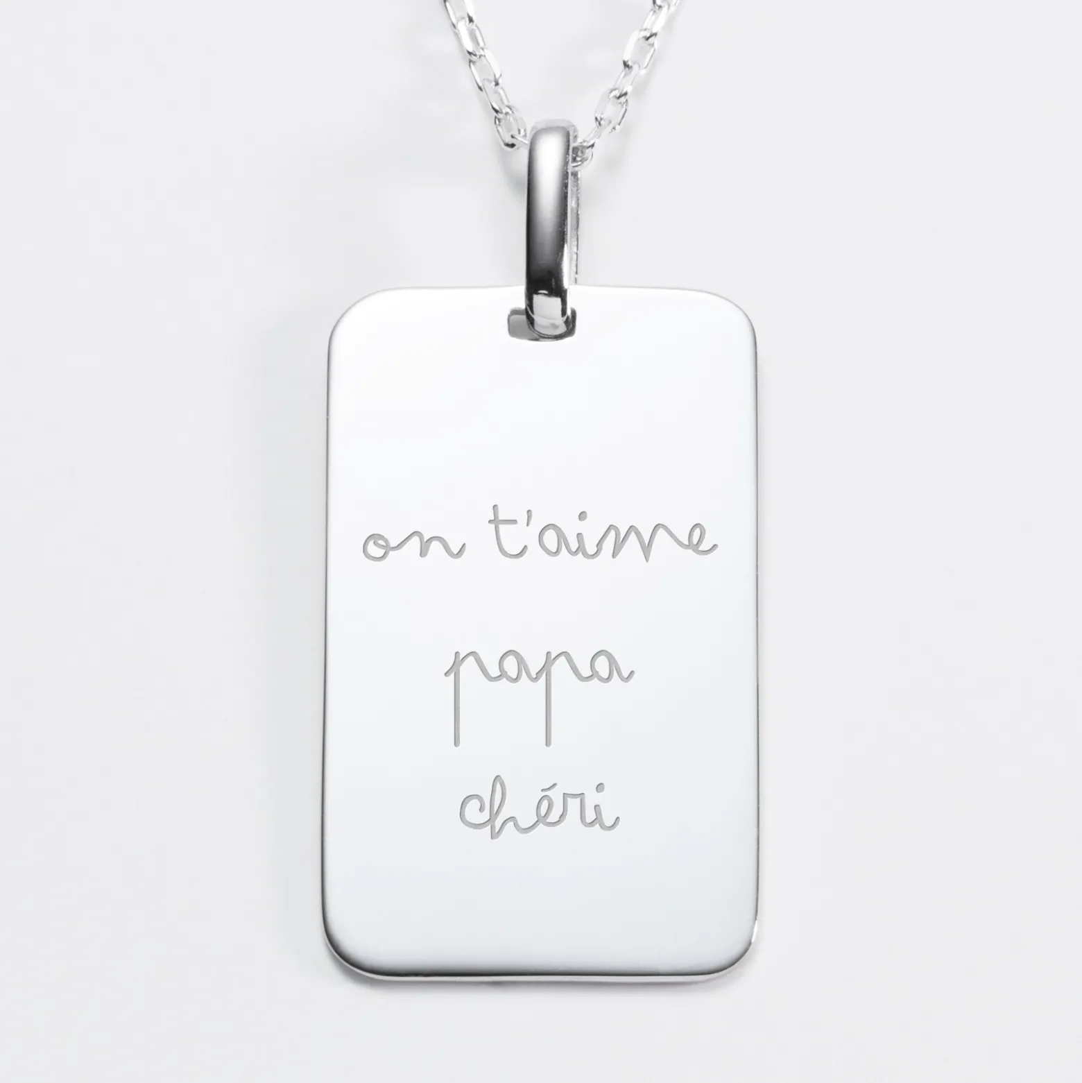 Pendentif homme personnalisé médaille gravée argent 20x32 mm