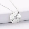 Pendentif homme personnalisé médaille gravée argent cible soleil 20mm - Nos petits imparfaits