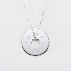 Pendentif homme personnalisé médaille gravée argent cible 20 mm