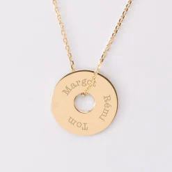 Pendentif homme personnalisé médaille gravée plaqué or cible soleil 20mm
