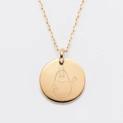 Pendentif homme personnalisé médaille bombée gravée plaqué or 20 mm - Happybulle x Barbapapa
