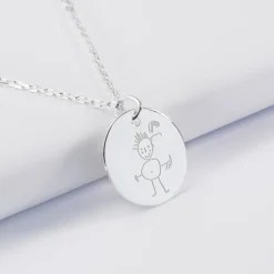 Pendentif homme personnalisé médaille gravée argent 19 mm