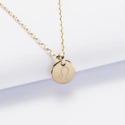 Pendentif initiale personnalisé médaille gravée plaqué or 10 mm - Edition spéciale Astro