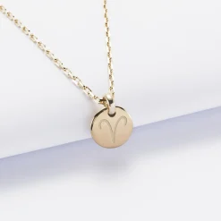Pendentif initiale personnalisé médaille gravée plaqué or 10 mm - Edition spéciale Astro