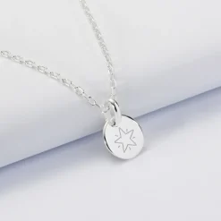 Pendentif initiale personnalisé médaille gravée argent 10 mm