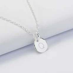 Pendentif initiale personnalisé médaille gravée argent 10 mm